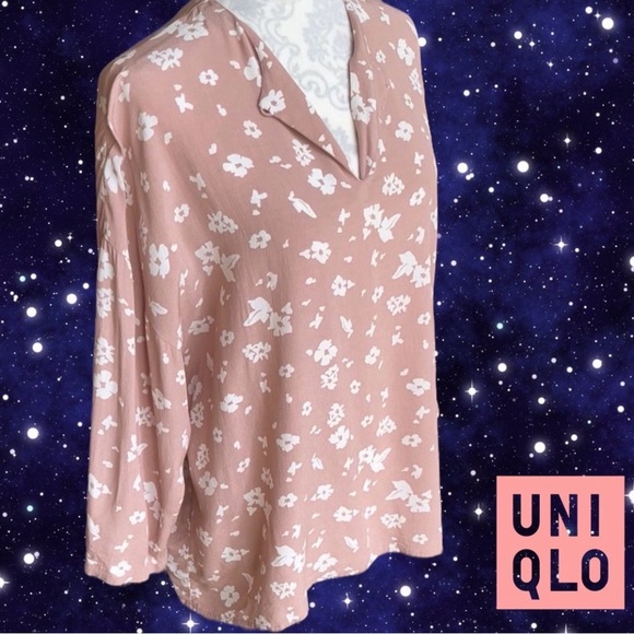 Uniqlo Light Pink Floral Top - Picture 3 of 12